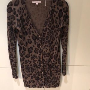 Lightweight silk and cashmere long cardigan